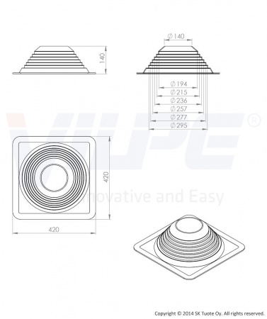 Уплотнитель ROOFSEAL №5/8 180-330 мм Vilpe